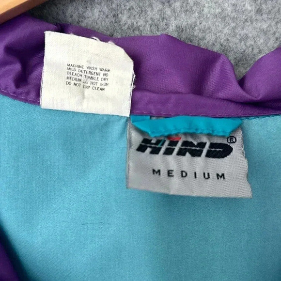 Vintage 90s Hind Windbreaker Womens Medium Colorblock Packable Outdoors Jacket - Picture 12 of 14